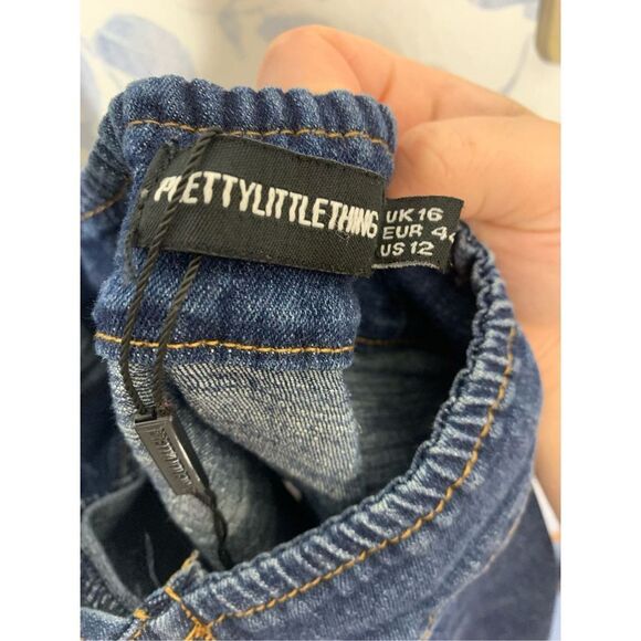 Prettylittlething Denim Halter Top Dress Size 12 - Picture 3 of 7
